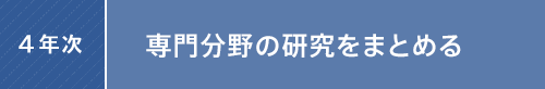 4年次：専門分野の研究をまとめる